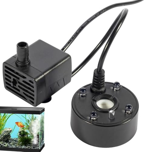 Vattenpump spruta med LED-lampor, USB akvariumdimma, ultraljudsspruta för dammar, 5 W rökmaskin spruta, hydroponicas odlingsspruta