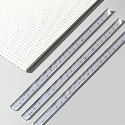4er-Pack dreieckige transparente Kunststofflineale – 200 mm kleines metrisches Lineal für Kunstprojekte im Klassenzimmer, zu Hause oder im Büro (Transparente 4er-Packung)
