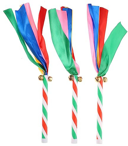 Toyvian 3St Tanzglockenstock activity für aktivity für Blaue und weiße Pompons für Cheerleader Kostüm Cheerleading-Requisite für Fans ausführendes Werkzeug Plastik