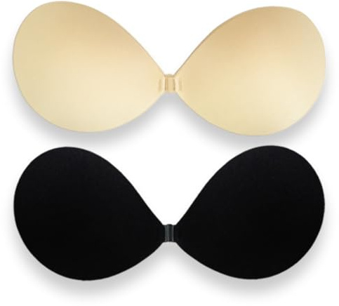 ZEPIQOR Brasière push-up invisible dos nu adhésif, 2 paires Soutien-gorge confortable et réutilisable pour robe et mariage