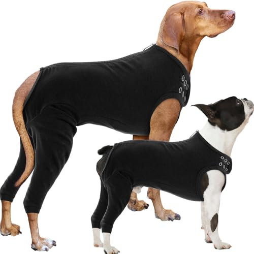 Nanaki Hunde-Wundpflege-Shirt, Beinmanschette gegen Lecken von Hinterbeinen und Bauch, Hunde-OP-Anzug, weiblicher Spay, Hunde-Einteiler für Operationen, weibliche Männer, chirurgische Genesungsanzug,
