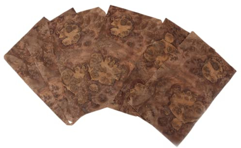 6pcs Handmade Black Walnut Burl Wood Veneer Sheets Natural DIY Material for Restoration