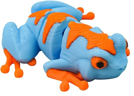 Uonguon Juguete de rana, figura de rana, modelo de articulación móvil, 1.38 x 1.38 x 1.57 pulgadas, animal de apoyo realista, coleccionable decorativo para estantería, baño, césped, estanque, evento