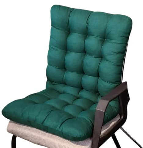 USOHJZ Deckchair Cushion 1PC Thick Rocking Chair Cushion Outdoor Garden Chair Cushion Non-Slip High-Backed Patio Chair Pads Washable Sun Lounger Cushion Outdoor Cushions For Chairs(Green,40x96cm)
