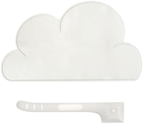 Napfunterlage Silikon Wolke Silikonmatte Wasserdicht Und Auslaufsicher Hundenapf Unterlage Mit Einer Hundefutterschaufel Grau 48 X 27 cm