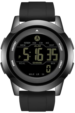 findtime Step Counter Watch Pedometer Watch Military Watches for Men Waterproof Digital Watches for Calories Distance Steps Counting
