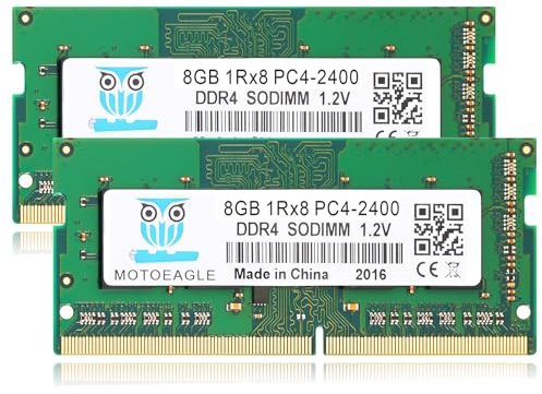 16GB DDR4 RAM 2X 8GB PC4-2400T SODIMM 1RX8 PC4-19200 DDR4 2400MHz SA1 CL17 Non-ECC 260PIN Laptop RAM Memory KIT