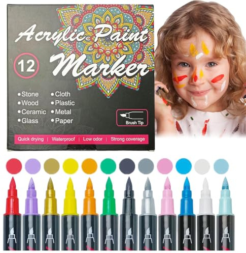 Hautmarker - 12 Stück Temporäre Haut Marker | Entfernbare Stifte für künstlerische Schrift und Makeup, Malutensilien für Erwachsene,