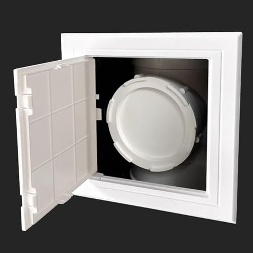 ZIMGOD Trampilla Pladur Panel de Acceso Blanco Pequeño para la Plomería de la Ducha, Trampilla de Plástico Autoadhesiva para Paneles de Inspección(80x80mm (3.1x3.1in))