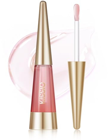 KISSIO Lip Plumper,9 ml,Lipgloss mit Ingwer und Peptiden,Lip Plumper Extreme Volumen,Feuchtigkeitspflege,sofortige Lippenvergrößerung | Maximale zusätzliche Stärke, Auffüllung und Pflege, großes Fassungsvermögen