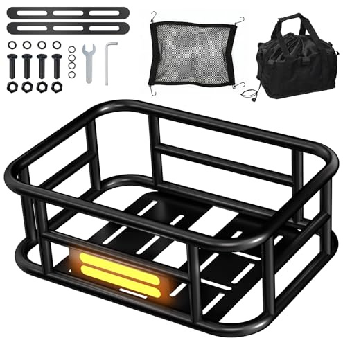 Heavy Duty Bike Basket Rear 16.5 x 12.5 x 6 '', Universal Bike Accessories
