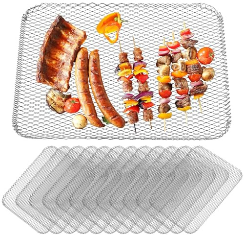 20 topper usa e getta per griglia, rettangolari, in rete, usa e getta, antiaderenti, per barbecue e barbecue, utensili da forno per campeggio e picnic
