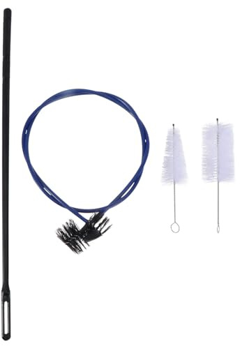 Mikikit Trumpet Cleaning Brush Kit Flexible Nylon Brushes with Plastic Handles 4pcs Set for Cleaning Trumpet and Prolonging Instrument Use Life for Wind Instruments