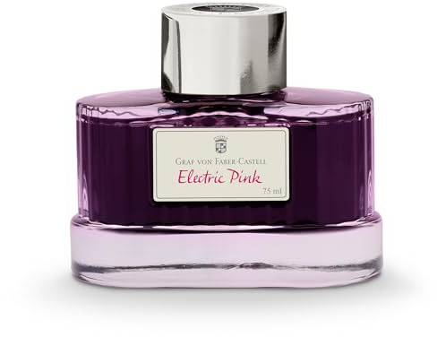 Graf von Faber-Castell 141014 - Encrier Electric Pink, 75 ml, encre indélébile dans un encrier élégant