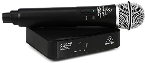 Behringer ULTRALINK ULM300MIC Sistema inalámbrico digital de alto rendimiento de 2,4 GHz con micrófono de mano y receptor