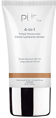 PÜR 4-in-1 Mineral Tinted Moisturiser, Broad Spectrum SPF 20, Moisturiser, Primer, Foundation & Sun Protection All In One, Infused with Powerful Hydrators, Gluten-Free, Vegan Friendly - Medium 50g