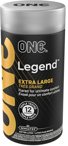ONE Condoms Legend XL | Extra Large Latex Condoms 12 Pack
