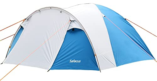 SAFACUS Tente de camping dôme pour 3 à 4 personnes, double couche, entièrement étanche, facile à installer pour l'extérieur, la randonnée, la pêche