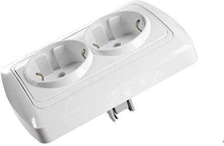 Kombi Steckdose Auf einem sokel Einsat mit 2-fach Wippe ALPINWEISS (2-fach)