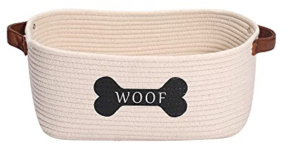 Morezi Hundespielzeugkorb aus Baumwollseil mit Griff,großer Hundekorb,Welpenbett,für Haustierspielzeug und Hundespielzeug Aufbewahrungs,Beige