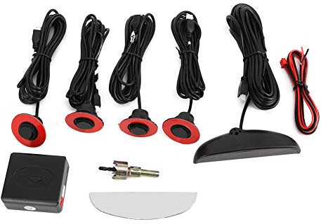 Yctze Système de de stationnement, Assistance au stationnement de Voiture avec 4 capteurs Plats réglables ABS ABS