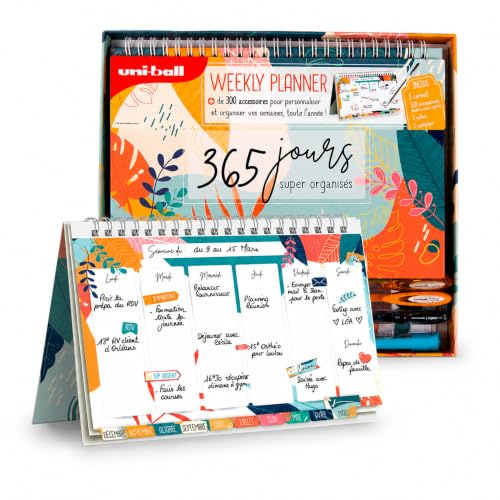 uni-ball - Weekly Planner Agenda Hebdomadaire et Annuel Non Daté
