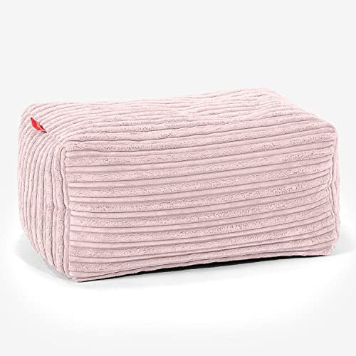 Lounge Pug Kleiner Fußhocker Pouf, Rosa Cordstoff, Sitzpouf, Pouf Sitzsack Hocker Wohnzimmer