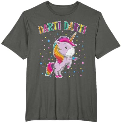 Darti Dart Einhorn Dartspieler, Dartliebhaber T-Shirt