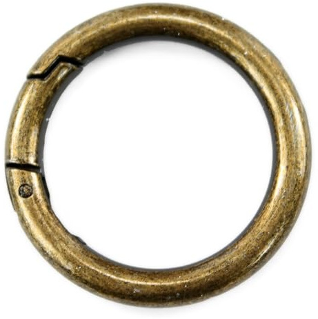 modamoda de - Karabiner-Ring 1er - 2er - 4-er Bundle Verschiedene Außendurchmesser, Farbe:1 Stück 46 mm Karabiner-Ring Antikgold
