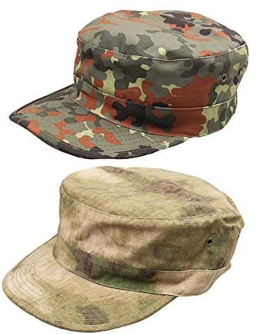 CHERISH Baseballkappe, Uni, Armeemütze, flache Kappe, verstellbar, Camouflage, Kadettenmütze, flache Kappe, 2 Stück, Jungle Camo + FG, Einheitsgröße