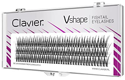 Clavier Ciglia artificiali in ciuffi Fishtail C-Curl | 10 ciglia/ciuffo | Lunghezze 8-14 mm | Aspetto naturale, effetto 3D (16 mm)