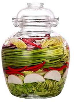 ETITSA Glass Jar with Lid 2.5 Liter Fermentation Jar, Traditional Fermenting Crock Kit with Water Seal Airlock Lid, Pickle Jar for Pickles Kimchi, Sauerkraut, Wine Brewing, Kombucha
