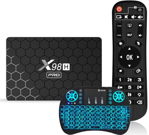 CHROX X98H PRO TV Box Android 12.0 Set Top Box Mali-G31 Smart 4GB RAM 64GB ROM H618 CPU Builtin 2.4G/5G Wifi Bluetooth 4.2 Support 3D 4K UHD Videos,Wireless Mini Keyboard,4GB+64GB