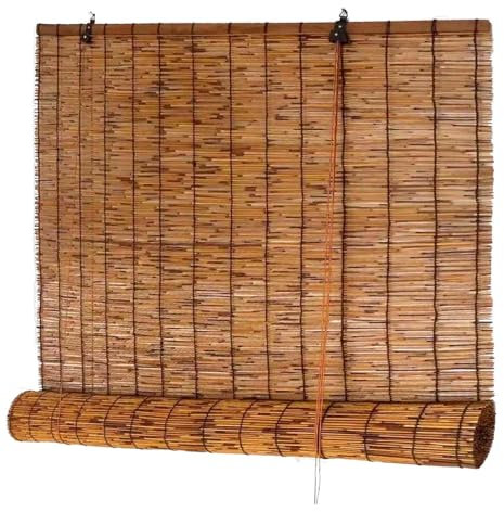 FEIHAS Bambus Rollos Bambusrollo Sonnenschutz Jalousien Für Terrasse, Veranda,Sichtschutz Bambusrollo Raffrollos,Breite 40 45 50 90 95 100 120 135 150 160 165cm