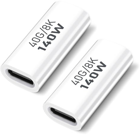AIYEEN Coupleur USB C Femelle-Femelle (Paquet de 2), connecteur USB4.0 de Type C 40 Gbps 140 W connecteur de Transfert de données Type C OTG pour iPhone 15 PC Ordinateur Portable Tablette téléphone