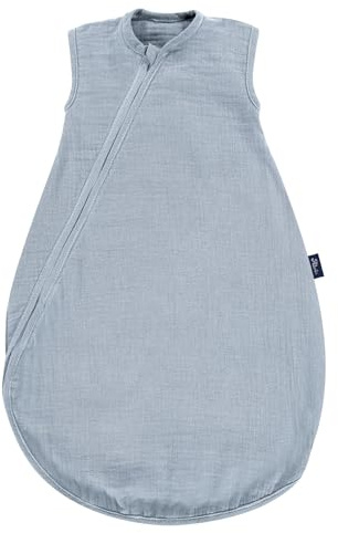Dein Kinderland Alvi Mäxchen Schlafsack Sommertraum mit Babylöffel Sommerschlafsack aus Baumwolle Außensack Baby-Schlafsack leicht atmungsaktiv (Sky Way 110)