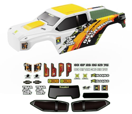 CROBOLL R11165 PC RC Car Body in Orange and White for Mini1:10 RC Car, Spare Parts RC Truck Body Shell for RZ001