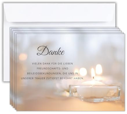 roxisha 50 weiße Karten und Umschläge für Trauerbekundungen | Trauerkarten für Todesfälle, Beerdigungen und Bestattungen | Mattes Qualitätspapier im Postkartenformat (14,8 X 10,5 cm)