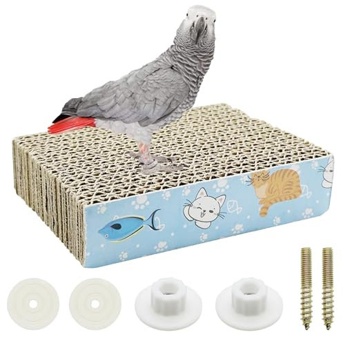 Allazone Vogel Sitzstange, Papageien Pappe, Papageienspielzeug, Kauspielzeug für Papageien für Sittich, Nymphensittich, Sittich, Unzertrennliche, S