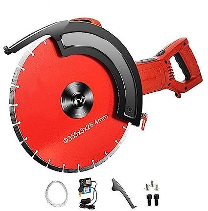 Sega per calcestruzzo 1800 W elettrica con lama diamantata da 14 pollici - Sega circolare multifunzione bagnata/asciutta per legno, pietra, macchina per il taglio di metalli