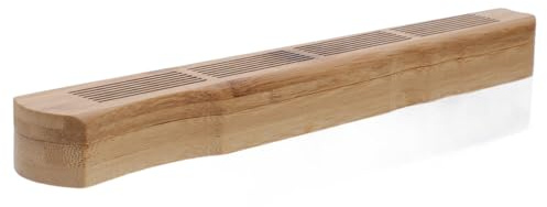 Zerodeko Quemador de Incienso de Madera Beige Tapa Magnética, Caja para Guardar Incienso de Bambú Espaciosa y Diseño Natural para Aromaterapia en Casa