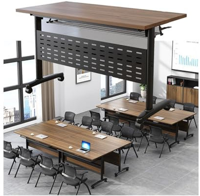Mobiler Konferenztisch mit Feststellrädern, tragbarer Rolltisch für Büros, Klassenzimmer und Zuhause, Schwarz (119,4 x 40,6 x 76,2 cm)