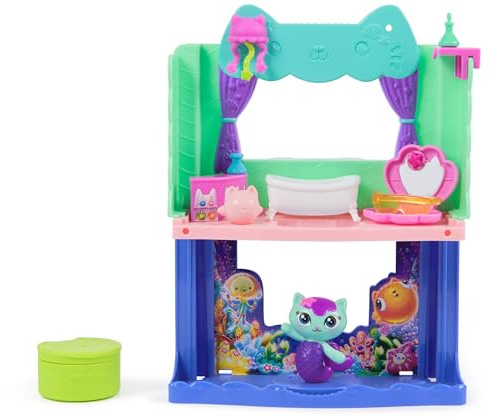 Gabby's Dollhouse Portalraum mit Meerkätzchen, ab 3 Jahren | 8 Möbelstücke und Accessoires | 1 Überraschungsbox | Mit Spielfigur | QR-Code für App-Belohnung | Erweiterbar
