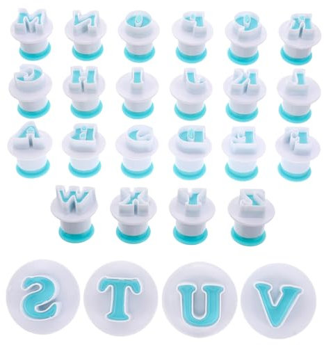 Hemobllo 26stücke Wiederverwendbare Backformen Aus Kunststoff Stempel Für Kekse Buchstabenformen Springformen Werkzeuge Für Fondant Mousse Und Kuchen Für Heimbacken Und Konditoreien