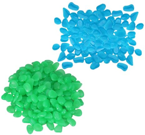 iplusmile 200piezas Piedra Luminiscente De Colores Piedra para Acuarios y Peceras Guijarros Artificiales Brillantes Decoración para De Agua Rocas Luminosas