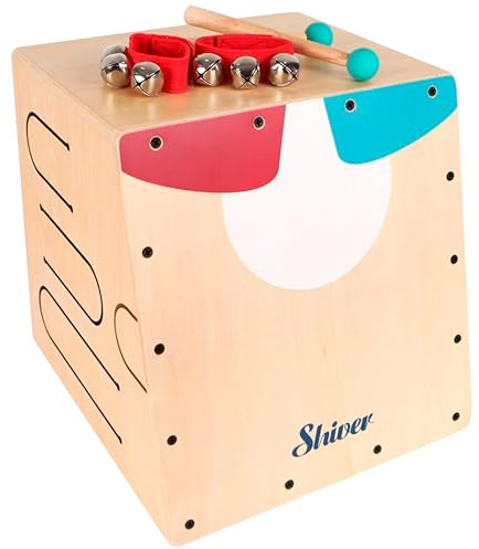Le Cajon enfant Shiver Kids, léger et coloré, propose des zones de frappe variées pour éveiller le sens du rythme. Idéal pour les 5-8 ans, il inclut des accessoires pour une initiation complète.
