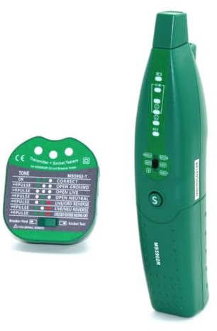 Vocdikficy MS5902R Détecteur de Disjoncteur Automatique Testeur de Prise de Fusible Court-Circuit Détecteur de Fusible Discriminateur Prise UE