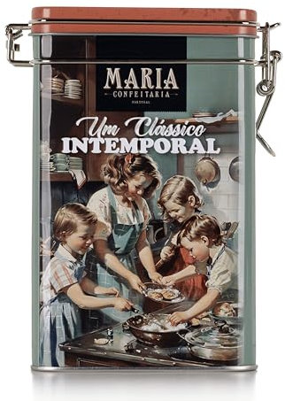 Biscotti alla mela e cannella in latta stile vintage, 150 g, biscotti croccanti speziati, scatola riutilizzabile per regali o momenti del tè