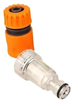 Water Connector & Filter Accessories for Pressure Washer | Car Washer Adapter | Hose Pipe Fitting & Nozzle | Garden Use(Orange)