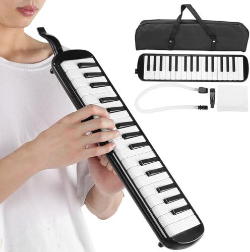 Tyenaza Melódica de 32 Teclas, Melodica Instrumento Musical de Viento Clave, Melódica con Estuche y Boquilla Instrumento, para Estudiantes, Principiantes, Artistas Profesionales, Amantes de la Música